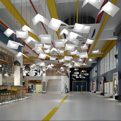 现代办公水吧休闲区