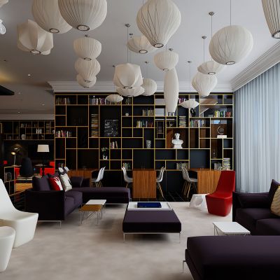 商场欧式新古典书吧书店咖啡厅甜品店