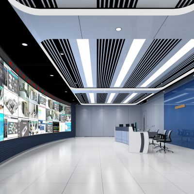 现代消防监控室指挥中心