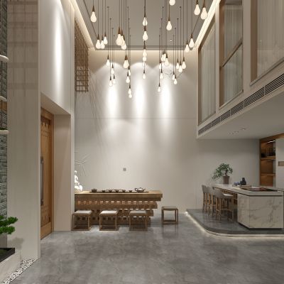 中式茶室茶馆茶楼门厅大厅吊灯