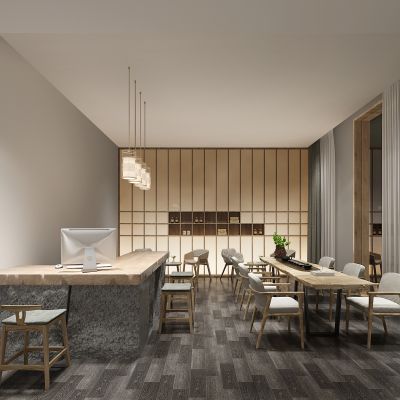 现代日式韩式休息区茶桌椅餐桌椅吧台