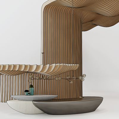 现代服务台3D模型