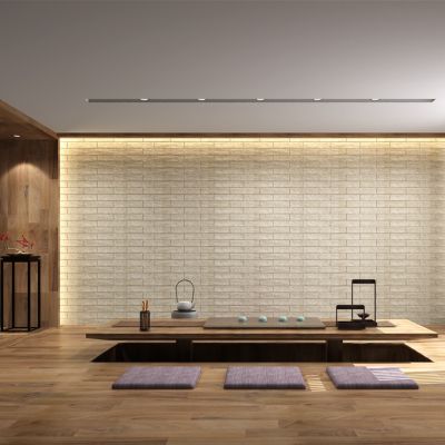 日式茶室茶桌椅花架摆台盆景