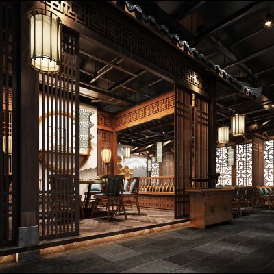 中式餐厅门头马头墙