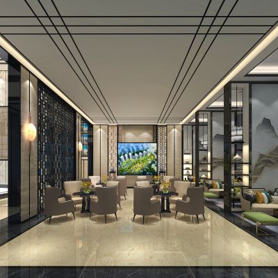 新中式售楼处休闲洽谈区