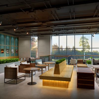 韩式咖啡厅餐厅餐桌椅木箱子