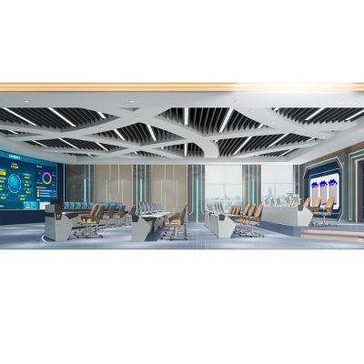 现代风格大会议室指挥中心视频监控室