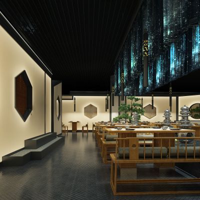 新中式自助餐厅餐台餐具早餐厅大餐厅