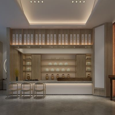 中式茶馆茶楼前台前厅接待