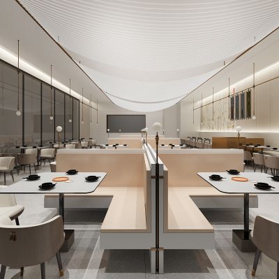 现代西餐厅卡座