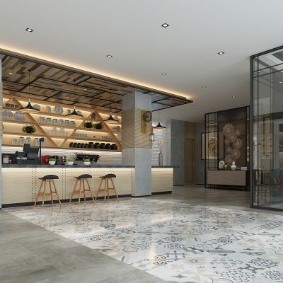 工业风餐厅水酒吧台