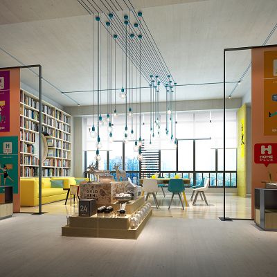 现代办公室休闲阅读区