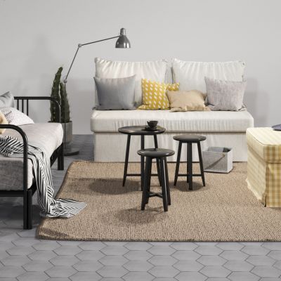 现代北欧双人沙发茶几组合