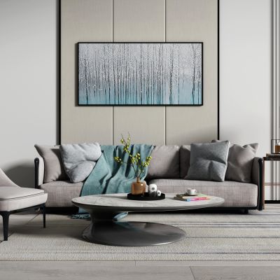 现代沙发茶几组合3D模型