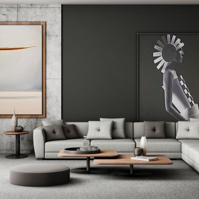 现代沙发茶几组合