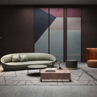 后现代沙发茶几组合