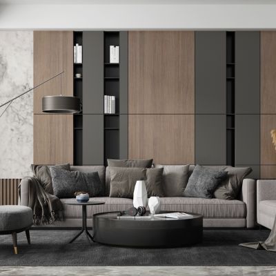 现代沙发茶几组合