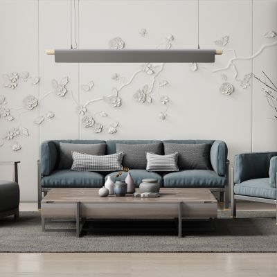 现代新中式沙发茶几组合