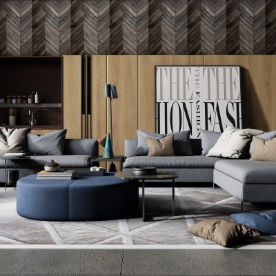 现代沙发茶几组合