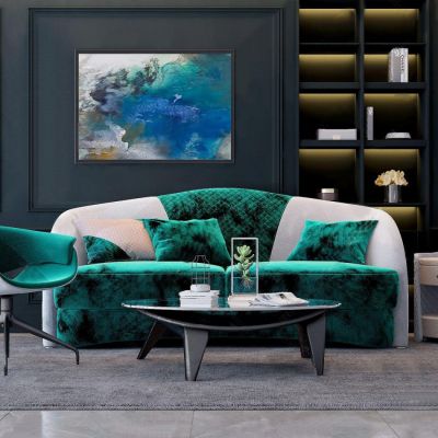 简欧轻奢沙发茶几组合