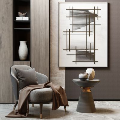 现代沙发圆几组合