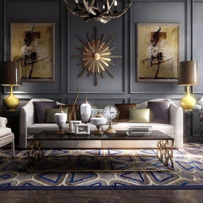 简欧新古典沙发茶几组合