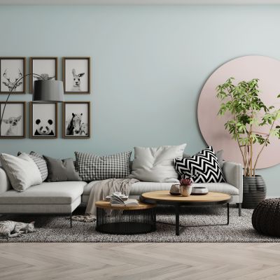 现代北欧沙发茶几组合