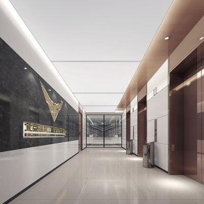 现代办公电梯间