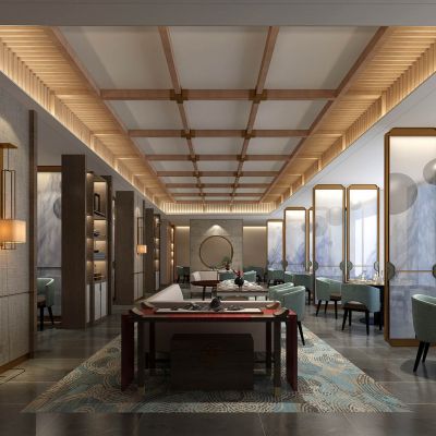 新中式酒店餐厅早餐厅行政酒廊