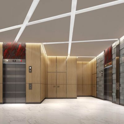 现代电梯间电梯门