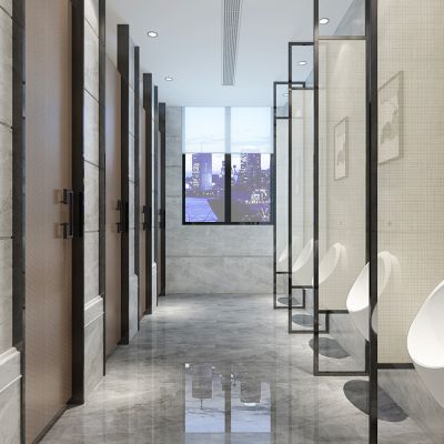 现代公共卫生间小便斗