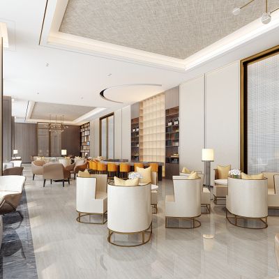 新中式酒店餐厅大堂吧