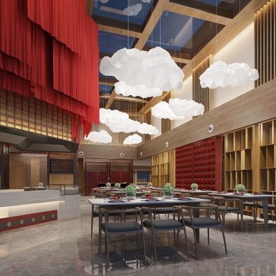 新中式酒店早餐厅自助餐厅