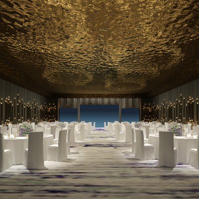 新中式宴会厅桌椅下载