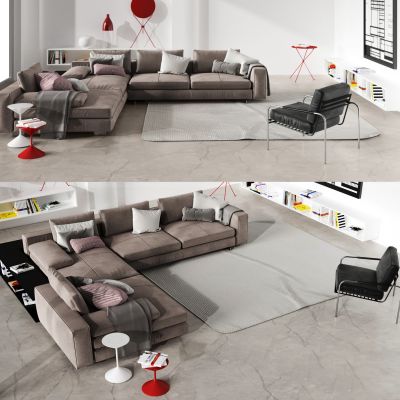 现代多人沙发转角沙发组合