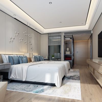 现代酒店客房双人房