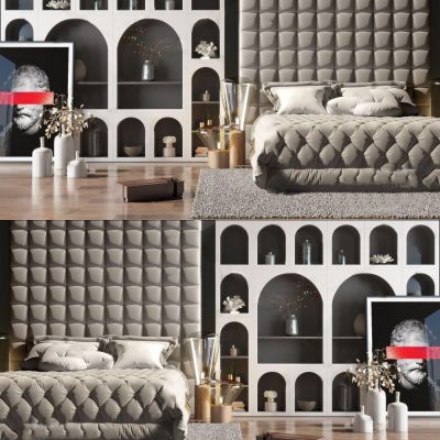 现代简欧床具组合