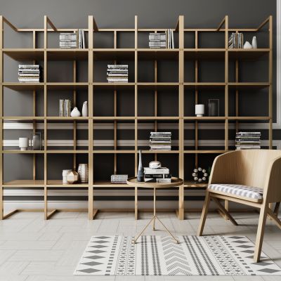 现代单椅边几装饰柜置物柜