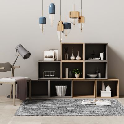 现代单椅边柜装饰柜组合