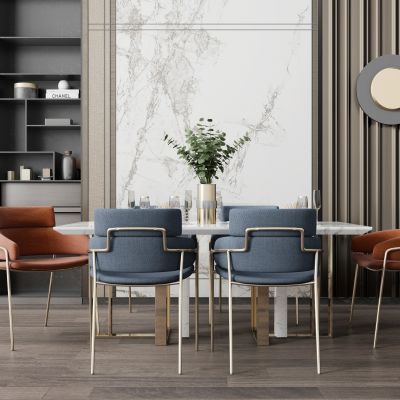 现代轻奢餐桌椅组合