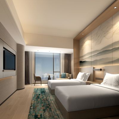 新中式酒店客房标准间双人间