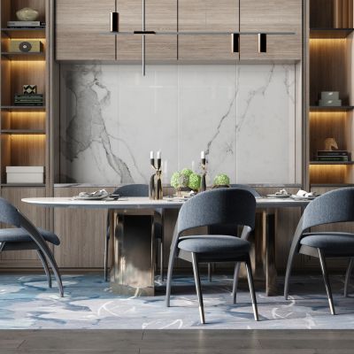 现代轻奢餐桌椅组合