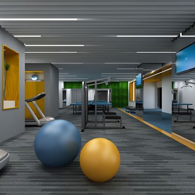 现代健身会所健身房