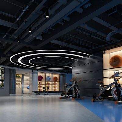 工业风健身会所健身房健身器材器械