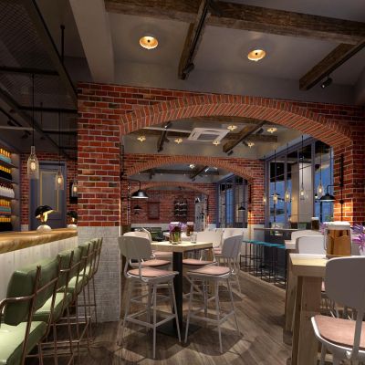 现代时尚酒吧休息区