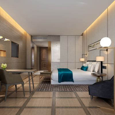 新中式现代酒店宾馆客房大床房