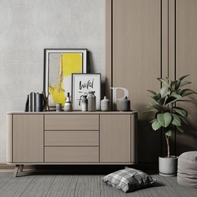 现代边柜摆件组合