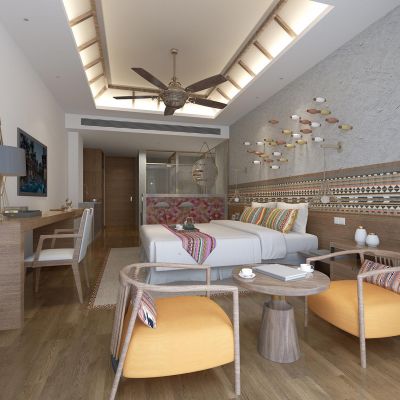 新中式民俗民宿纺织酒店客房