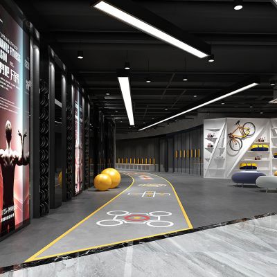 工业风健身会所健身房健身器材器械