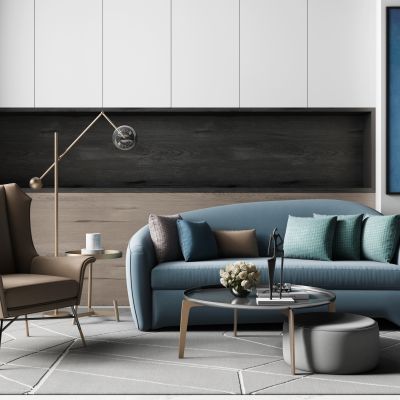 现代轻奢沙发茶几组合